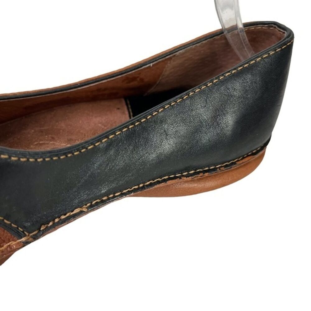 CLARKS Genuine Leather Mary Jane Flats Loafers Black Brown Casual Shoes sz 6.5 - Picture 10 of 12